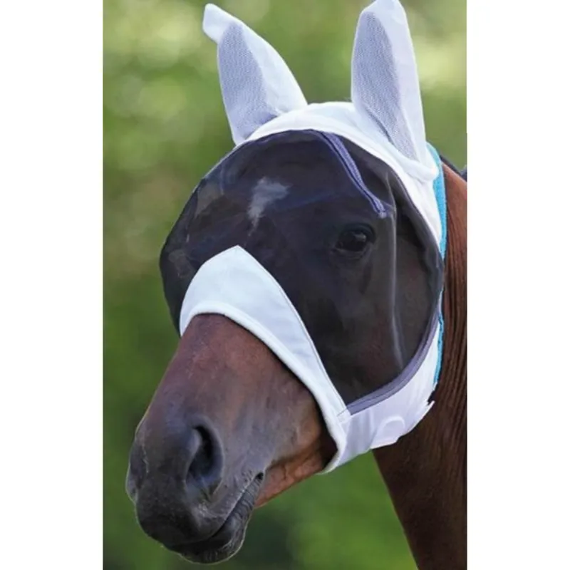 Shires Fly Mask with Ears - White 